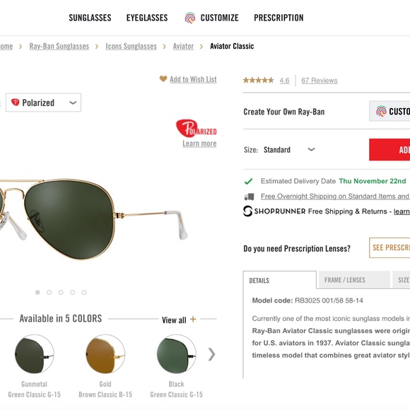 Ray-Ban Aviators Original RB3025-58 main image 4